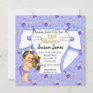 Invitación Chica Infantil Cute Vintage Baby Shower