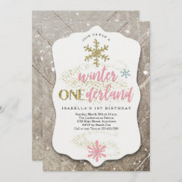 Invitación Chica Invierno Onederland Primera fiesta de cumple