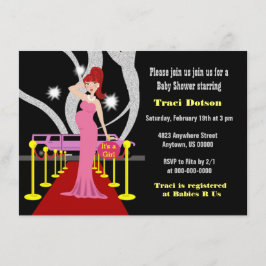 Invitación chica invitado de Hollywood Baby Shower