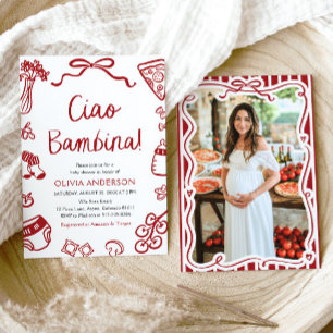 Invitación Chica italiano Ciao Bambina Wimsical Baby Shower