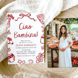 Invitación Chica italiano Ciao Bambina Wimsical Baby Shower