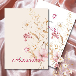 Invitación Chica Judío Bebé Nombrando Estrella De David