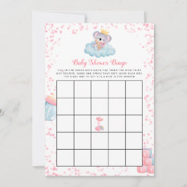 Invitación Chica Koala Bear Baby Shower Bingo Card