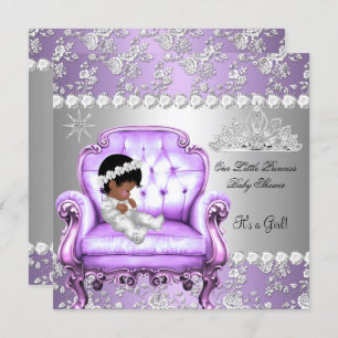 Invitación Chica Lavender Silver Princesa Baby Shower