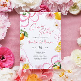 Invitación Chica Limón Ciao Baby Shower de Bebé Italiano
