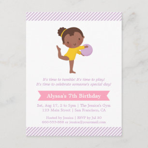 Invitación Chica Linda y Pelota Gimnasia Fiesta de Cumpleaños