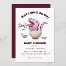 Chica lindo dinosaurio Baby Shower Hatching pronto