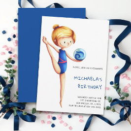 Invitación Chica lindo Gimnasia rítmica fiesta de cumpleaños