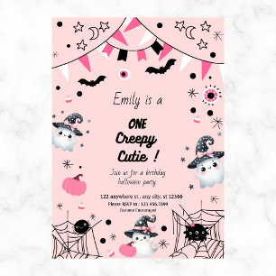 Invitación Chica lindo primer cumpleaños fiesta de Halloween