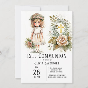 Invitación Chica lindo primero. Comunión