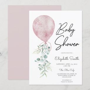 Invitación Chica listo para mostrar la vegetación rosa Baby S
