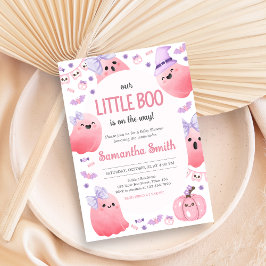 Invitación Chica Little Boo Halloween Baby Shower