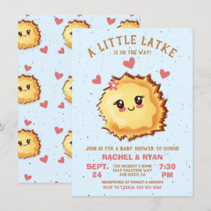 Invitación Chica Little Latke Hanukkah Baby Shower