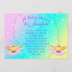 Invitación Chica mágico Baby Shower de las noches árabes de