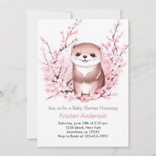 Invitación Chica mágico rosa Otter Baby Shower