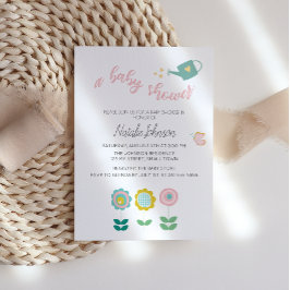 Invitación Chica Mariposa Flores de Primavera Baby Shower