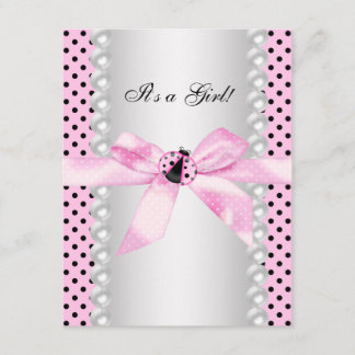 Invitación Chica Mariposa Rosa Dulce Fiesta de Bebé