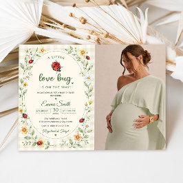 Invitación Chica mariquita amor insecto fiesta de bebé