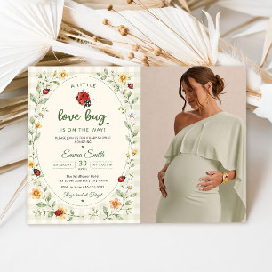 Invitación Chica mariquita amor insecto fiesta de bebé