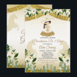 Invitación Chica mexicana Floral Blanca de tercer cumpleaños<br><div class="desc">Chica mexicana Tercer cumpleaños Floral de vegetación blanca</div>