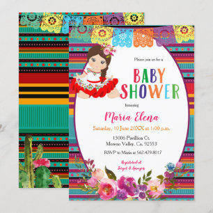 Invitación Chica mexicano de Fiesta Baby Shower