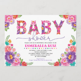 Invitación Chica mexicano de moda Floral Fiesta Baby Shower