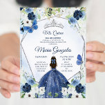 Invitación Chica mexicano de plata y marina dulce 16<br><div class="desc">Chica mexicana de plata y marina dulce 16ª invitación Mis Quince Anos,  15º cumpleaños, </div>