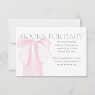 Invitación Chica Minimalista de color rosa Bow Baby Shower Bo