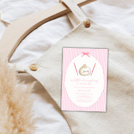 Invitación Chica moderna rosa Fiesta de bebé asiática de albó