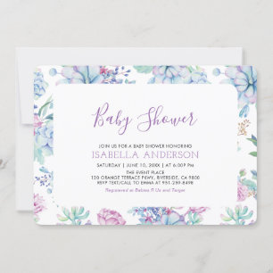 Invitación Chica Moderna Tropical Floral Verano Baby Shower