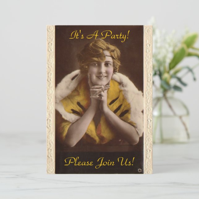 Invitación chica moderno 1922 (Anverso de pie)