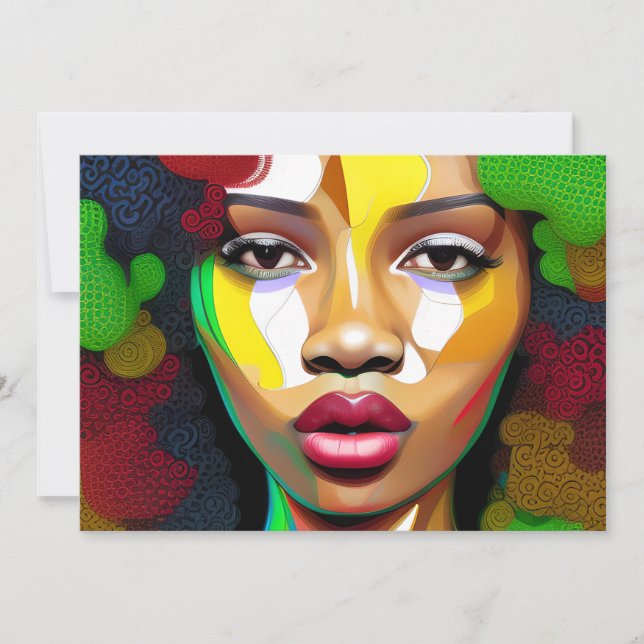 Invitación Chica negra cumpleaños mágico Sista Melanin mujer (Anverso)