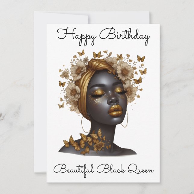 Invitación Chica negra cumpleaños mágico Sista Melanin mujer (Anverso)