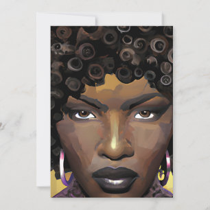 Invitación Chica negra cumpleaños mágico Sista Melanin mujer
