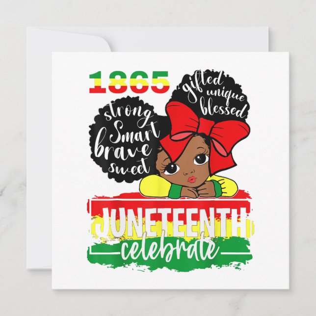 Invitación Chica negro 1865 celebra la independencia D (Anverso)