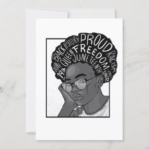 Invitación chica negro africano feliz de junio del 2014
