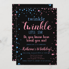 Invitación Chica Neutral de Estrella Pequeña de Twinkle