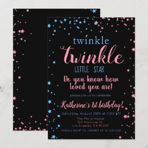 Invitación Chica Neutral de Estrella Pequeña de Twinkle