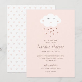 Invitación Chica Nube Rosa Baby Shower