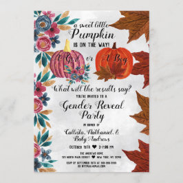 Invitación Chica o niño Calabaza de otoño Fiesta de revelació