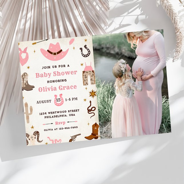 Invitación Chica occidental Baby Shower de Cowboy Wild West R (Subido por el creador)