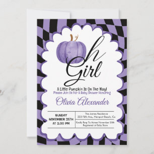 Invitación Chica Oh Pequeña Calabaza Está En Camino Baby Show