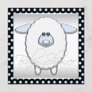 Invitación Chica Oveja Azul Baby Shower