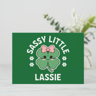 Invitación Chica Pequeña Sassy del Día de San Patricio Niños