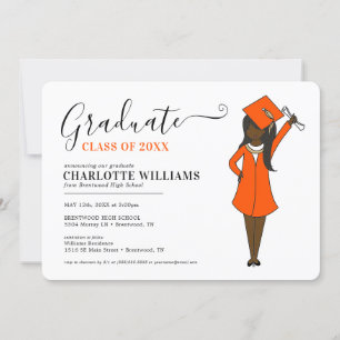 Invitación Chica Personalizable Avatar  Graduación en la escu