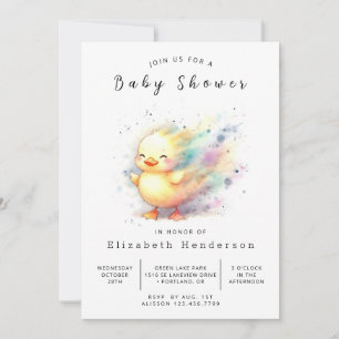 Invitación Chica Personalizado Duck Baby Shower