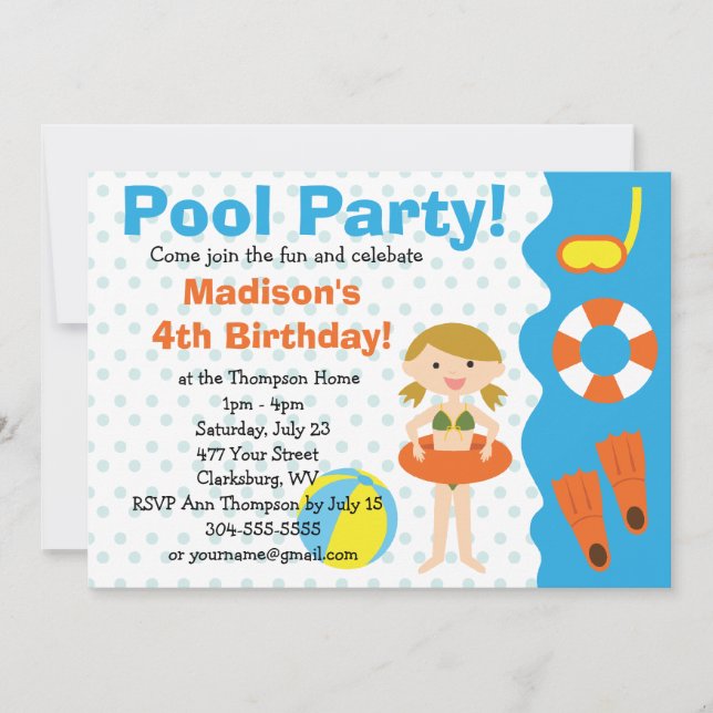 Invitación Chica Personalizado Fiesta de grupo de cumpleaños (Anverso)