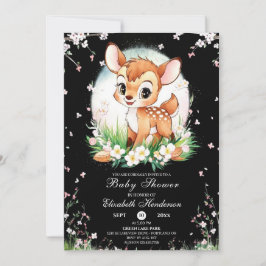 Invitación Chica personalizado Pink Fawn Baby Shower