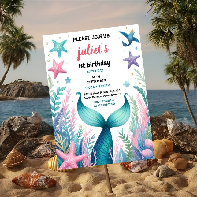 Invitación chica pez fresco mar marino sirena azul primer cum (Subido por el creador)