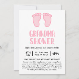Invitación Chica pies por primera vez Abuela Baby Shower